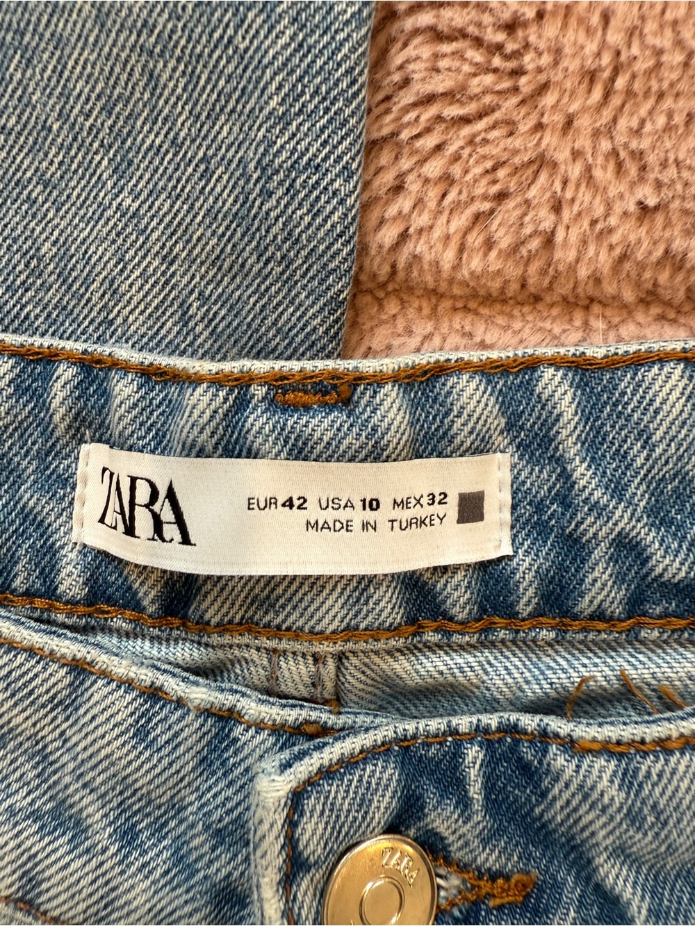 Zara Blue Straight Jeans mid-rise SIZE US 10 - Picture 2 of 5